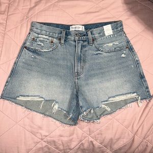 NWT Abercrombie & Fitch Mid Rise Boyfriend Short Curve Love